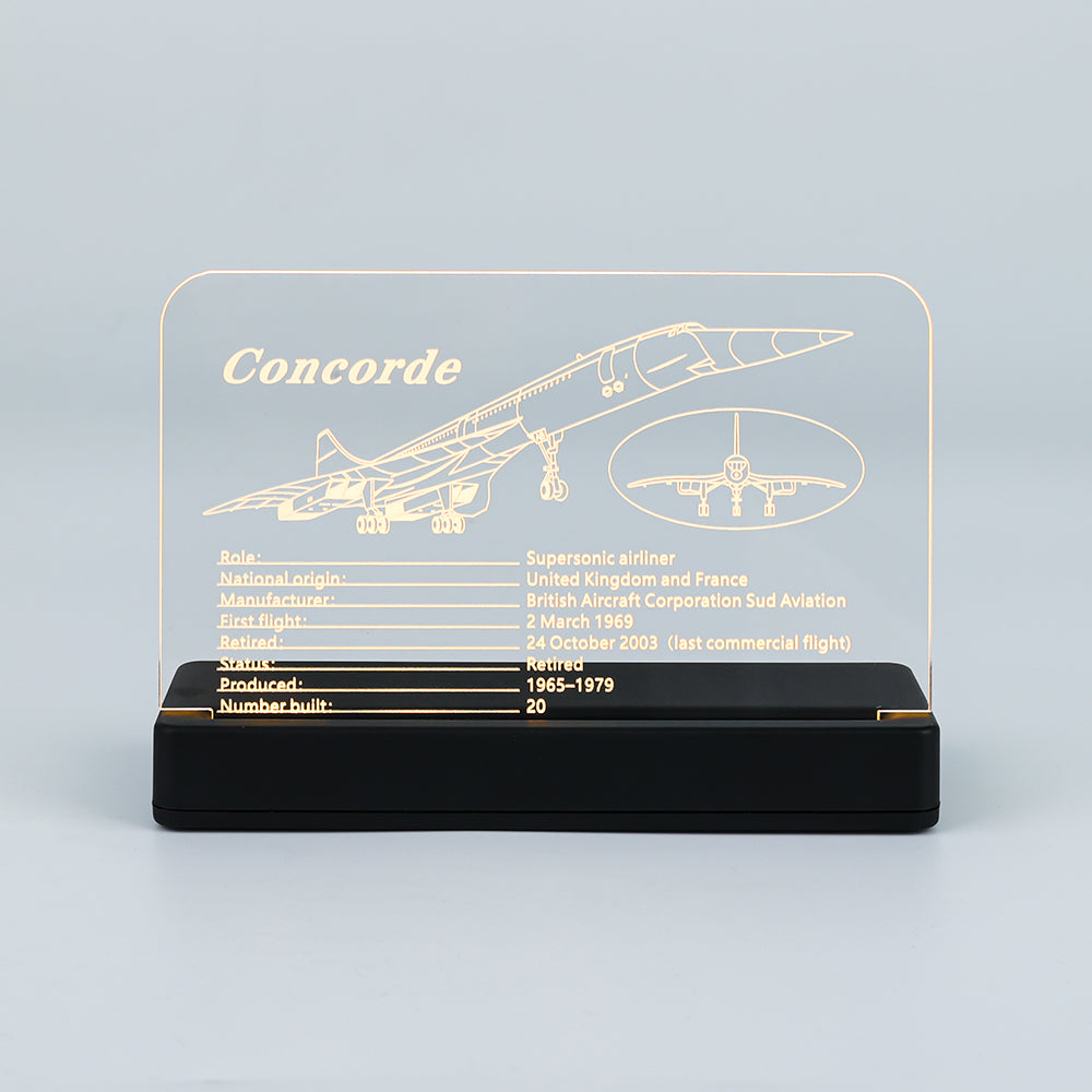LED Acrylic Nameplate for Concorde #10318