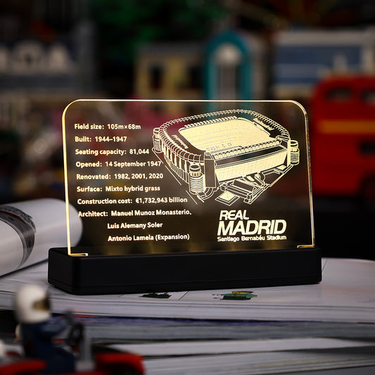 LED Light Acrylic Nameplate for Real Madrid – Santiago Bernabéu Stadium #10299