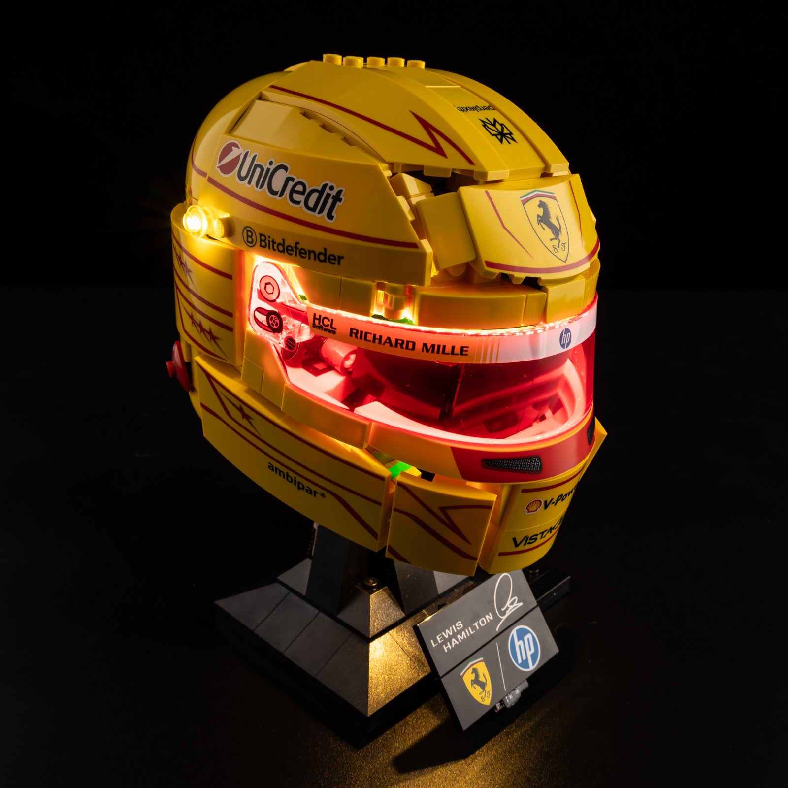 Lewis Hamilton Helmet 43022 - lit with full glow, hero view