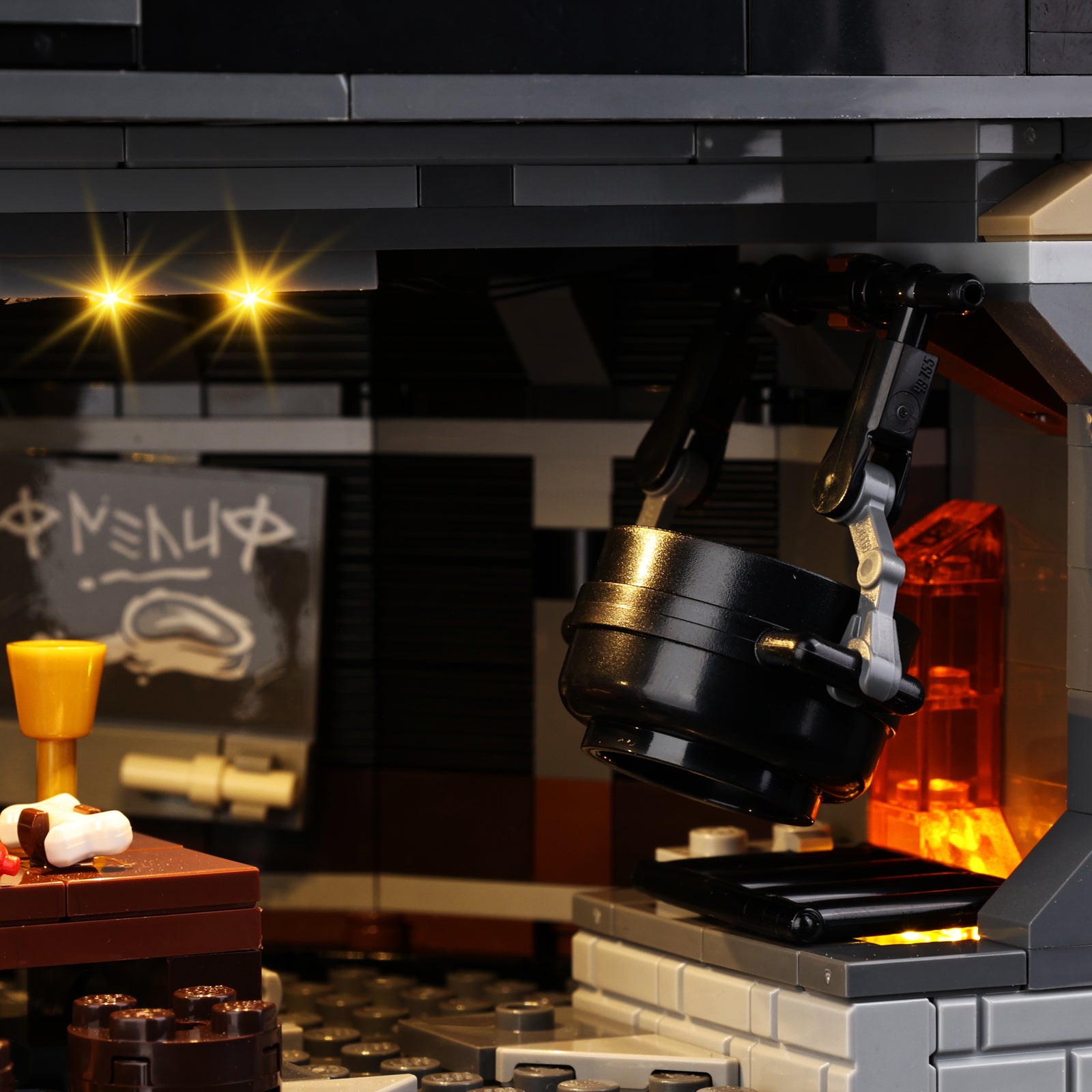 Close-up LED installation on LEGO Barad-dur 10333