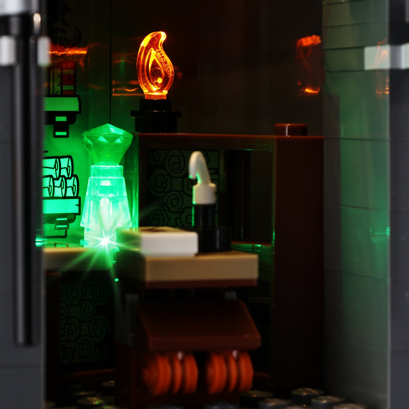 LED accent lighting detail for LEGO Barad-dur 10333