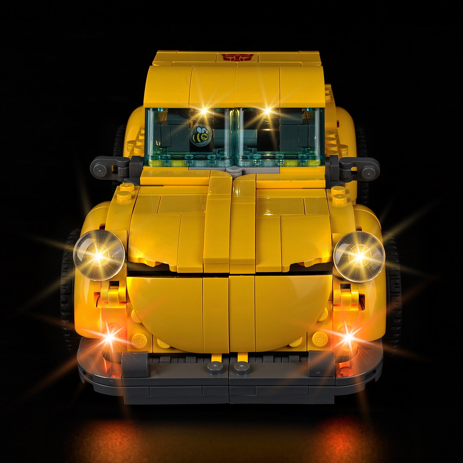 Kyglaring LED lighting for LEGO Bumblebee 10338 - top-down glow effect