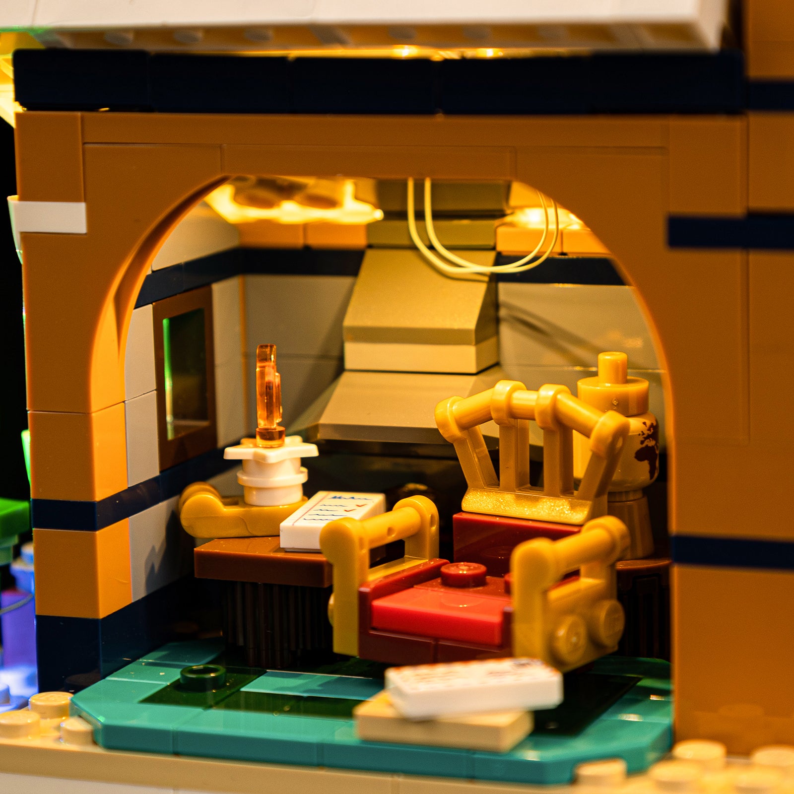 LED accent lighting detail for LEGO Santa's Workshop 10339