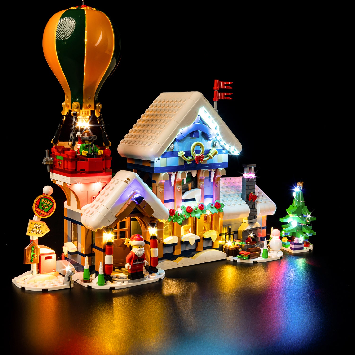 Kyglaring Light Kit for LEGO Santa's Workshop 10339 - front view LED lights