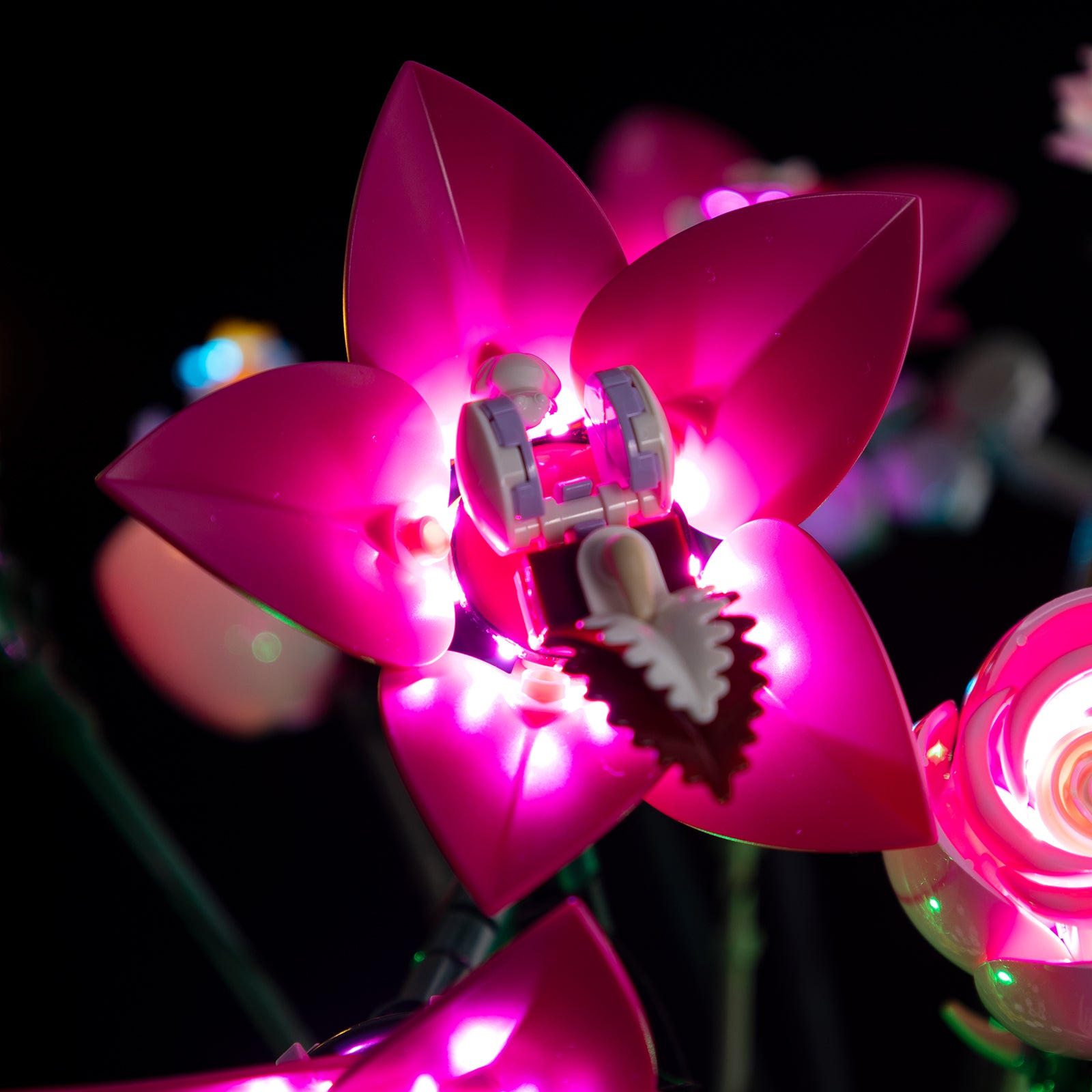 LED accent lighting detail for LEGO Wildflower Bouquet 10342