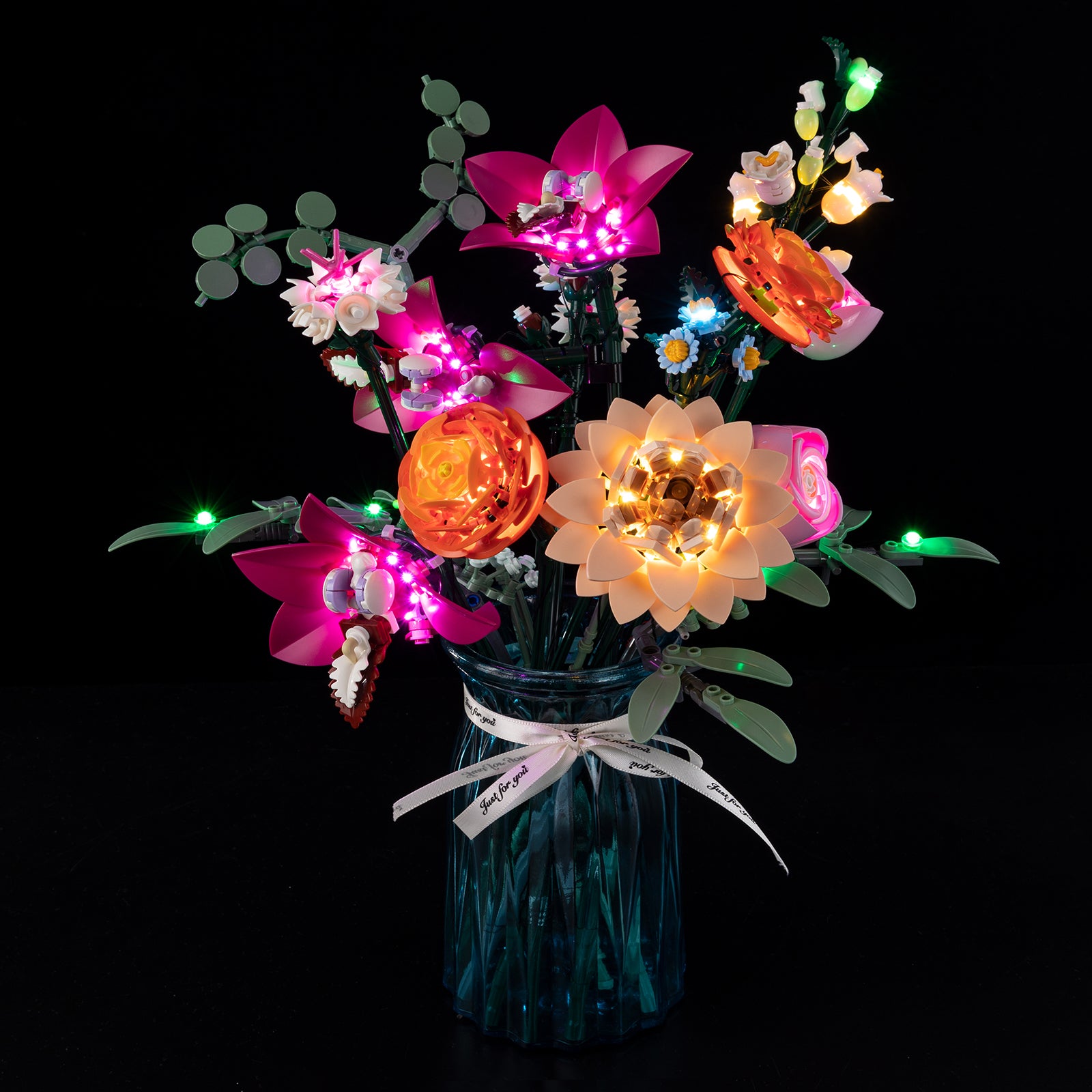 Kyglaring LED lighting for LEGO Wildflower Bouquet 10342 - top-down glow effect