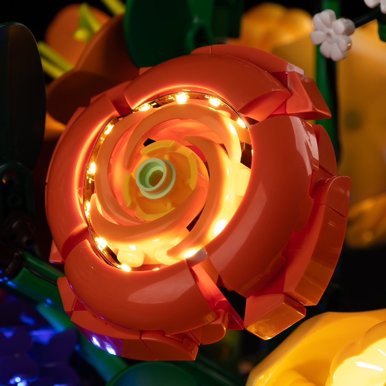 Kyglaring Light Kit for LEGO Flower Arrangement 10345 - Detail View (LED close-up)