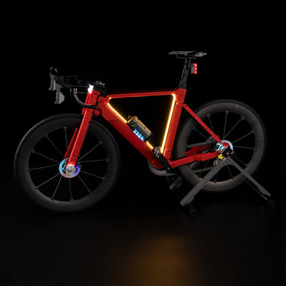 Front view of the assembled Road Bike LEGO lighting