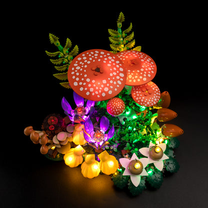 Top view of the Woodland Mushrooms with lights set
