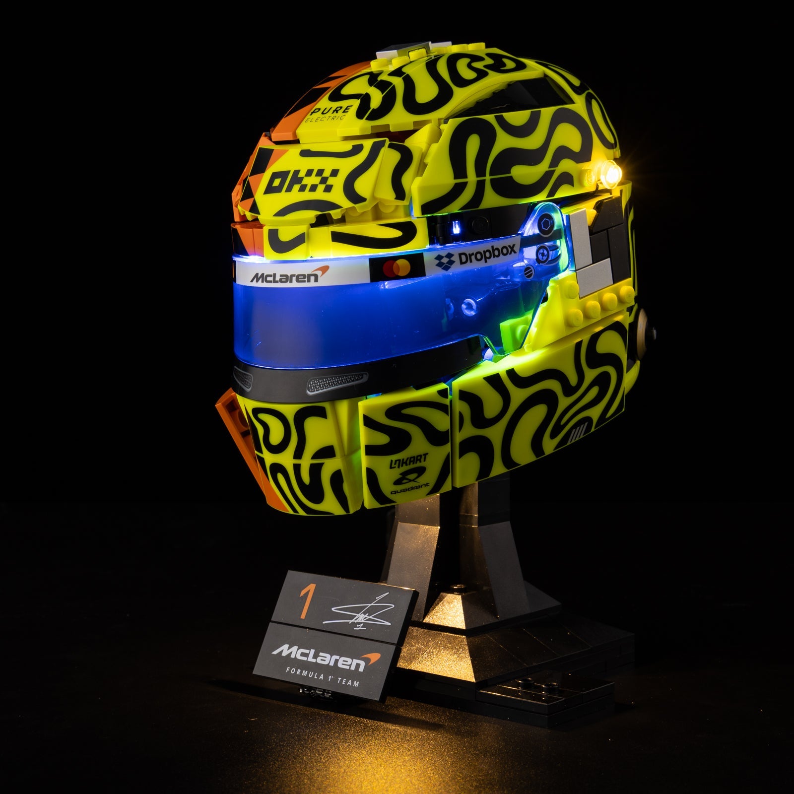 Light Kit For LEGO Lando Norris Helmet 43023 - 2-on-blue