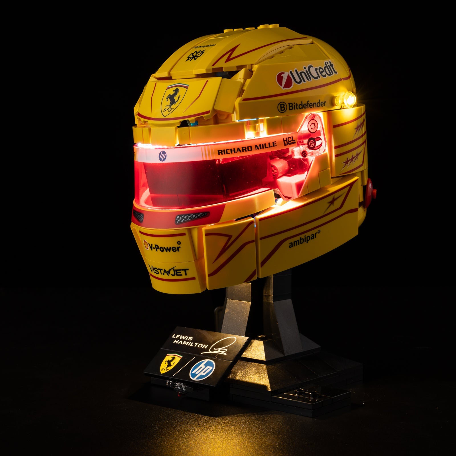 Light Kit For LEGO Lewis Hamilton Helmet 43022 - 2-on-white