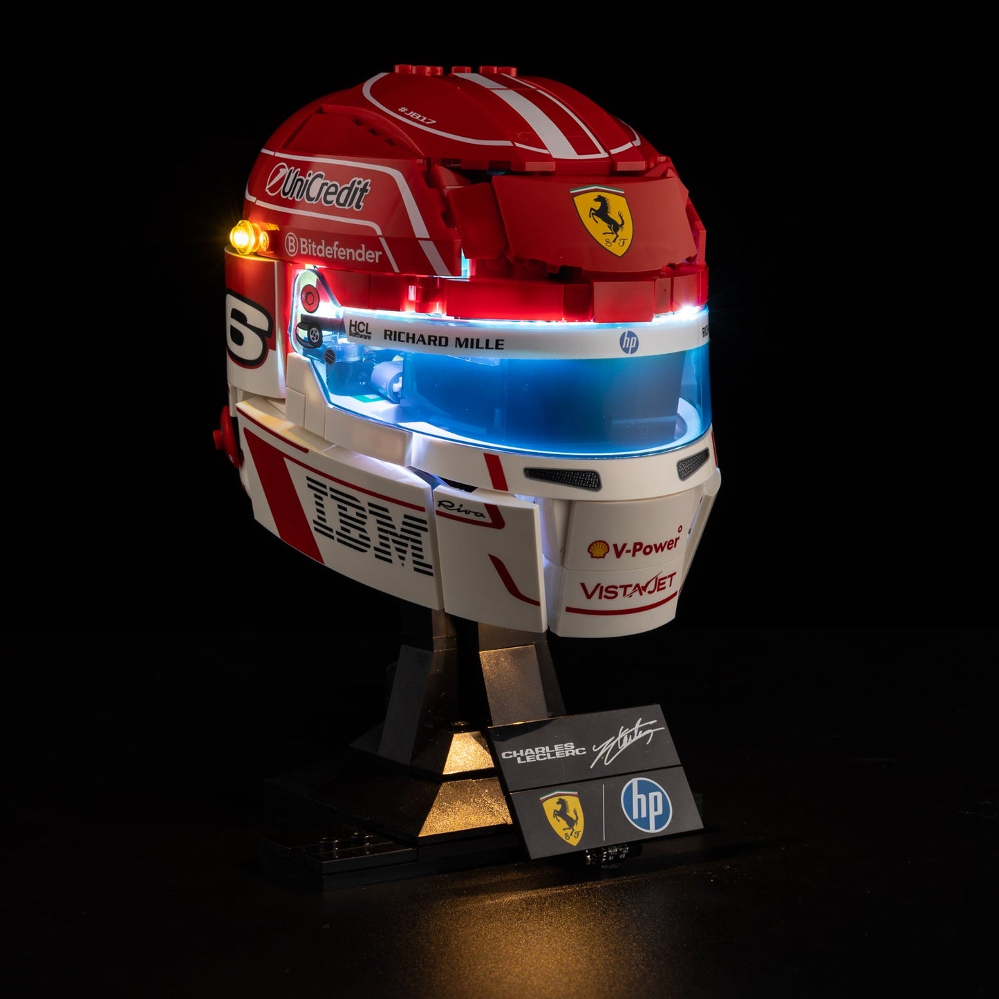 Light Kit For LEGO Charles Leclerc Helmet 43014 - 2-on-white