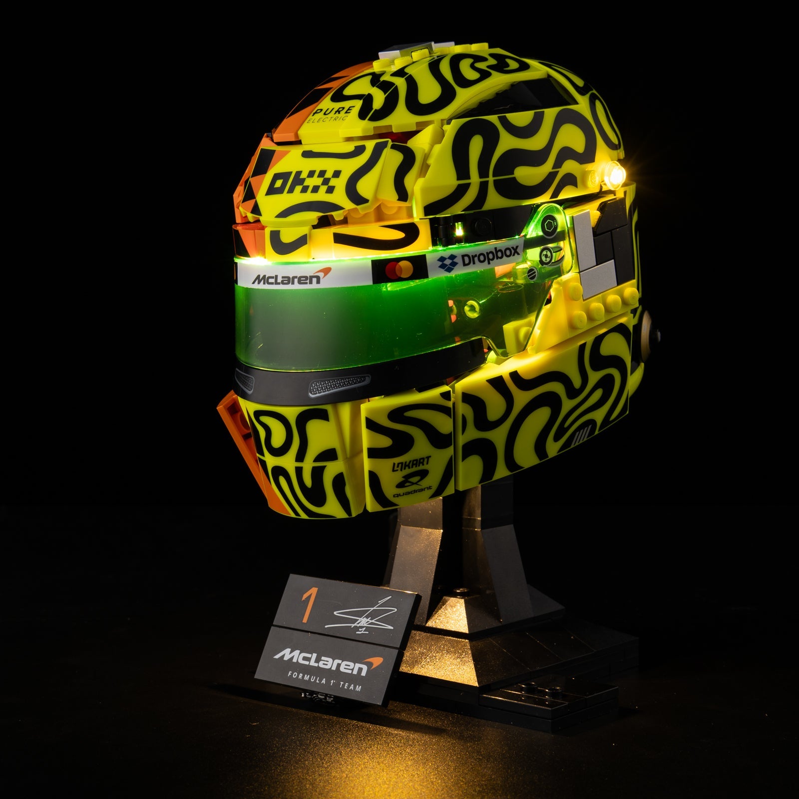 Light Kit For LEGO Lando Norris Helmet 43023 - 2-on-yellow-green