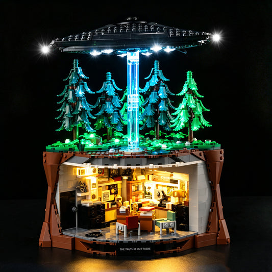  Front view of the assembled  The X-Files LEGO lighting