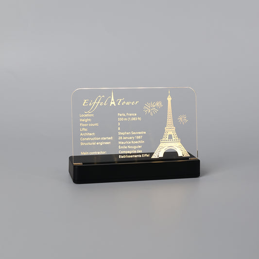 LED Acrylic Nameplate for Eiffel tower #10307