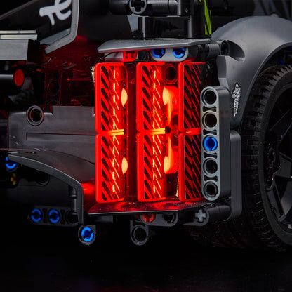 Light Kit For LEGO Peugeot 9X8 24H Le Mans Hybrid Hypercar 42156 - 42156-Peugeot-9X8-24H-Le-Mans-Hybrid-Hypercar-12-details