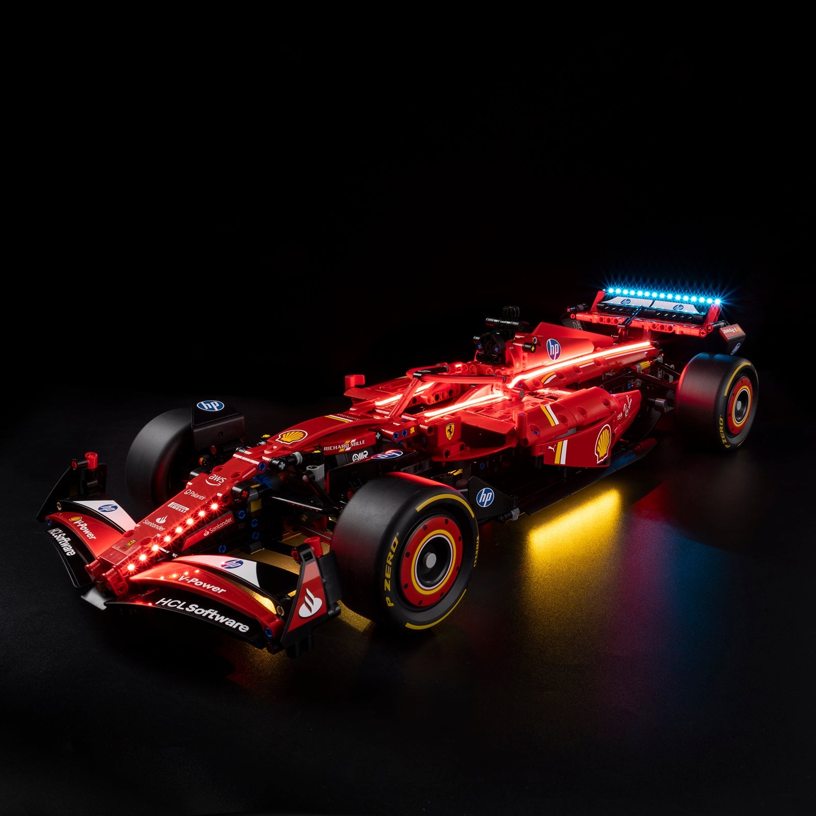 Light Kit For LEGO Ferrari SF-24 F1 Car 42207 - 42207-1-on (lights on)