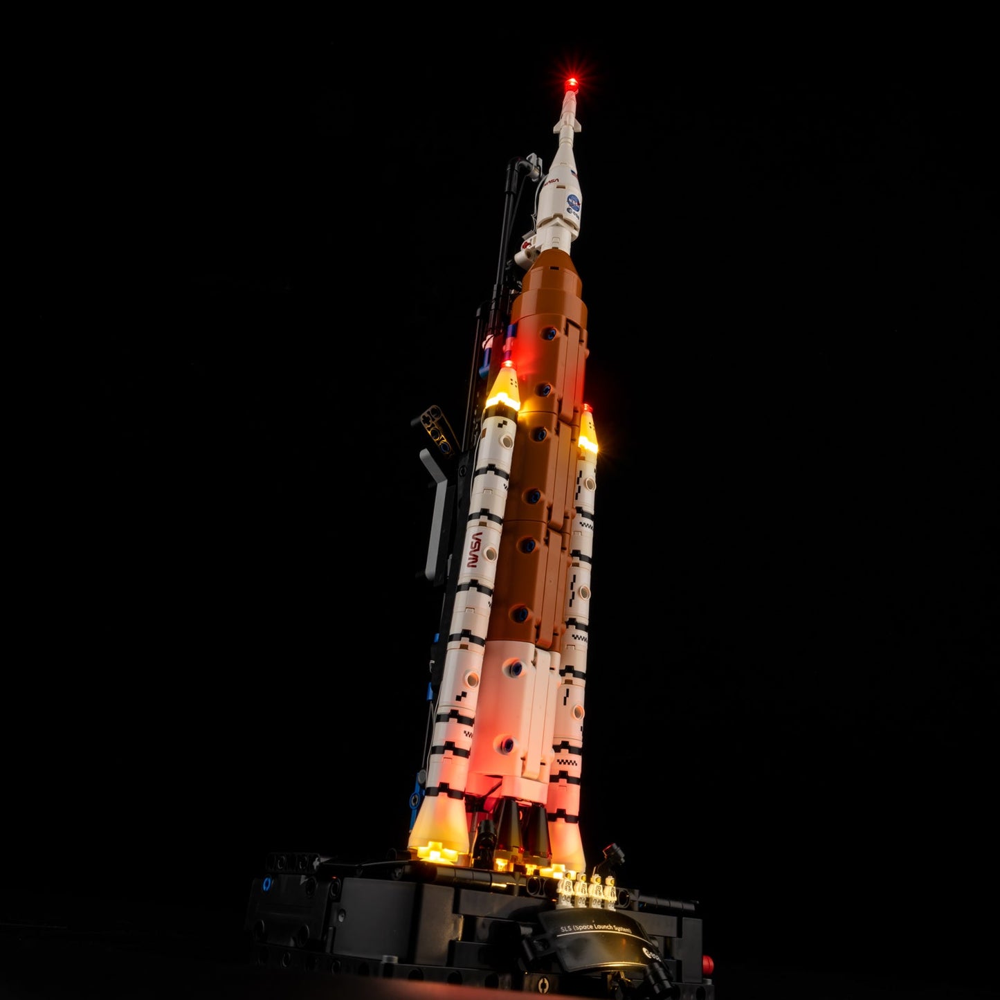 Light Kit for LEGO NASA Artemis Space Launch System Rocket 42221 - rocket during launch with booster separation and orange flames
