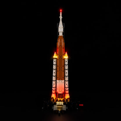 Light Kit for LEGO NASA Artemis Space Launch System Rocket 42221 - three engines glowing with synchronized amber fire