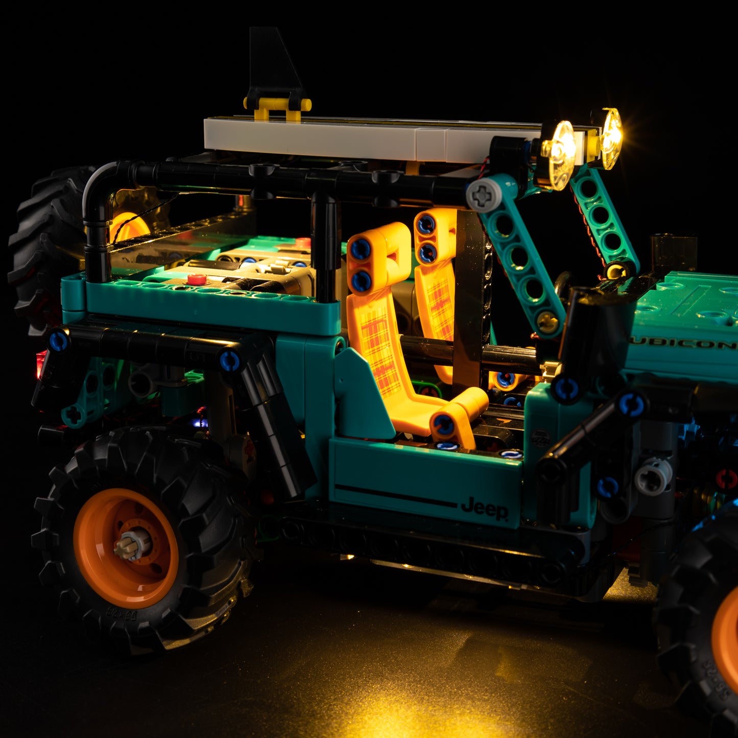 Close-up of LEGO 42227 Driving lights