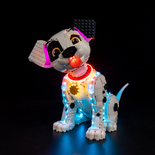 Light Kit For LEGO 101 Dalmatians Puppy 43269 - 43269-101-Dalmatians-Puppy-1-on (lights on)