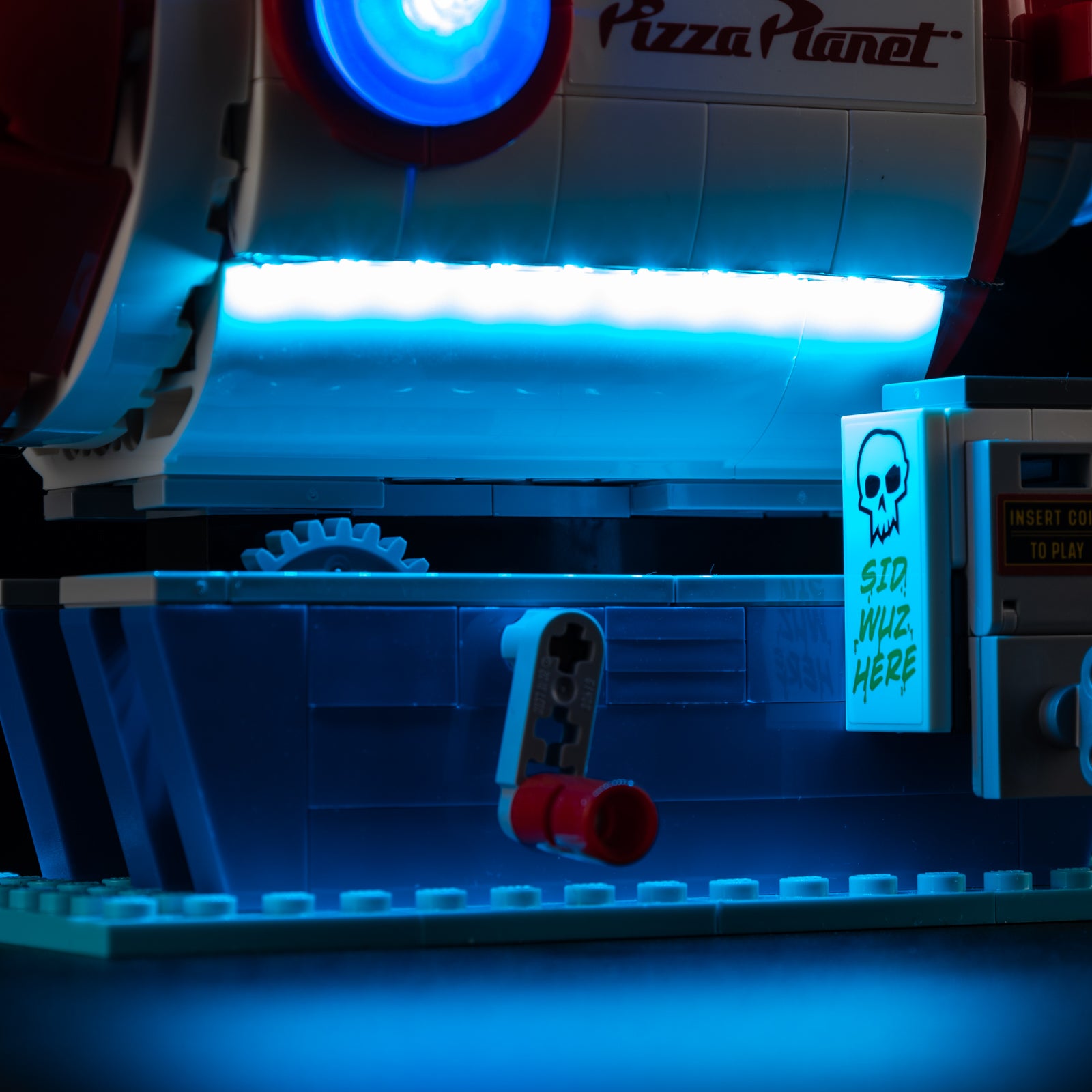 Close-up of LEGO 43307 rocket cabin