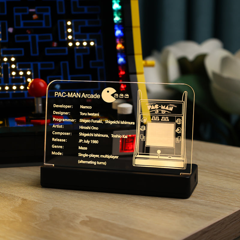 LED Acrylic Nameplate for ICONS PAC-MAN Arcade