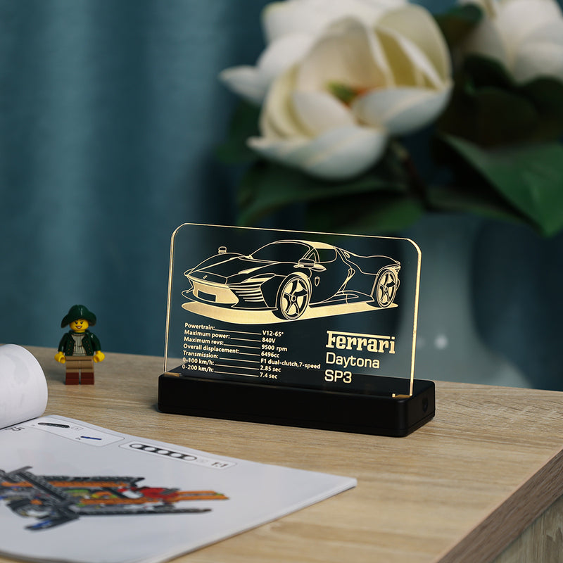LED Acrylic Nameplate Nameplate for Ferrari Daytona SP3