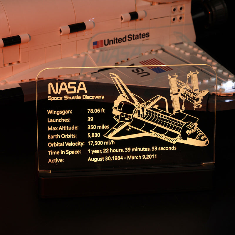 LED Acrylic Nameplate Nameplate for NASA Space Shuttle Discovery