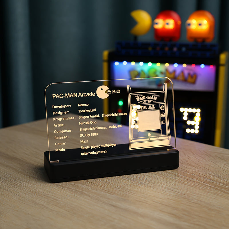 LED Acrylic Nameplate for ICONS PAC-MAN Arcade