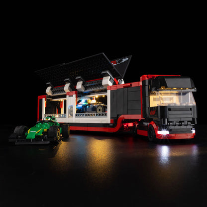 Light Kit For LEGO F1 Truck with RB20 and AMR24 F1 Cars 60445 - 60445-F1-Truck-with-RB20-and-AMR24-F1-Cars-2-on