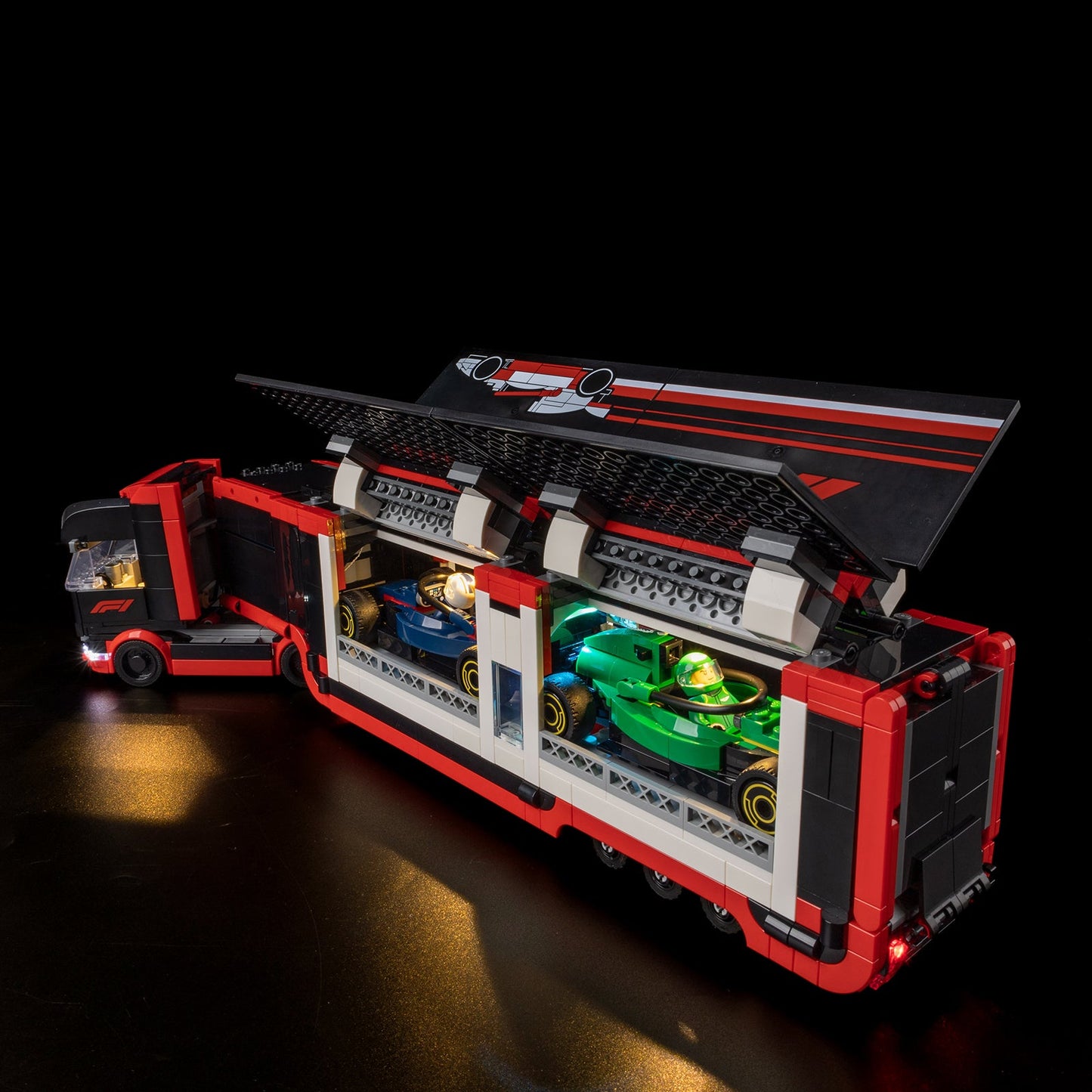 Light Kit For LEGO F1 Truck with RB20 and AMR24 F1 Cars 60445 - 60445-F1-Truck-with-RB20-and-AMR24-F1-Cars-4-on