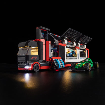Light Kit For LEGO F1 Truck with RB20 and AMR24 F1 Cars 60445 - 60445-F1-Truck-with-RB20-and-AMR24-F1-Cars-5-on