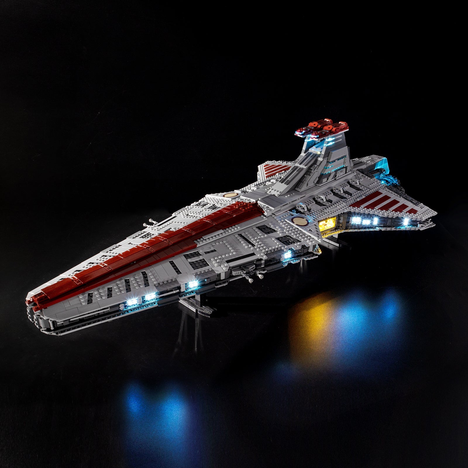 Light Kit For LEGO Venator Class Republic Attack Cruiser 75367 - 75367-Venator-Class-Republic-Attack-Cruiser-Venator-Class-Republic-Attack-Cruiser-1-on (lights on)