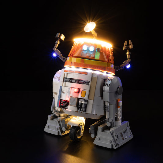 Light Kit For LEGO Chopper C1-10P Astromech Droid 75416 - 75416-Chopper-1-on (lights on)