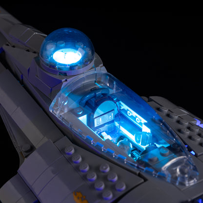Close-up of LEGO The Mandalorian's N-1 Starfighter™ cockpit