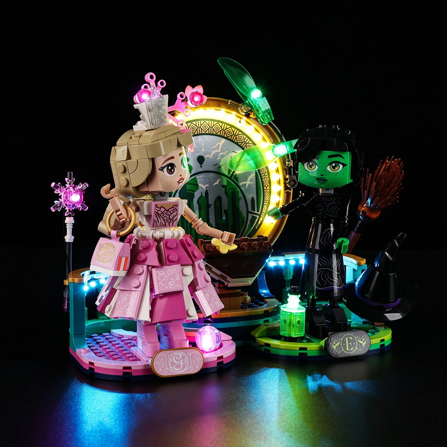 Light Kit For LEGO Elphaba and Glinda Figures 75682 - 75682-Elphaba-Glinda-3-on