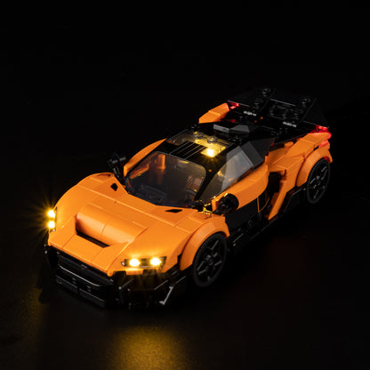 Top view of the McLaren W1 with lights set