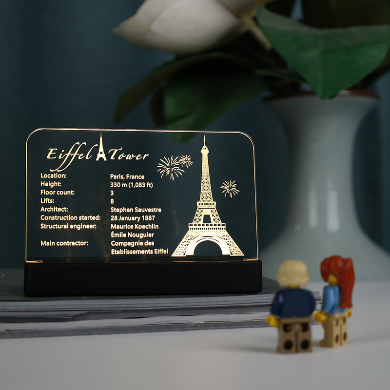 LED Acrylic Nameplate for Eiffel tower