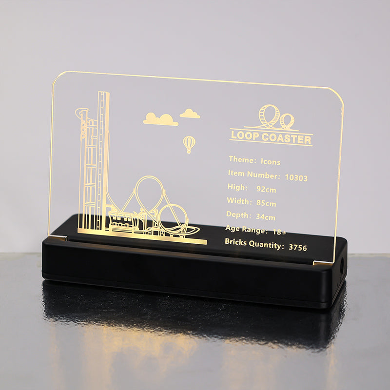 LED Acrylic Nameplate for Loop Coaster