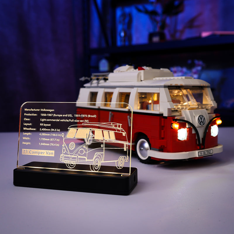 LED Light Acrylic Nameplate for Volkswagen T1 Camper Van