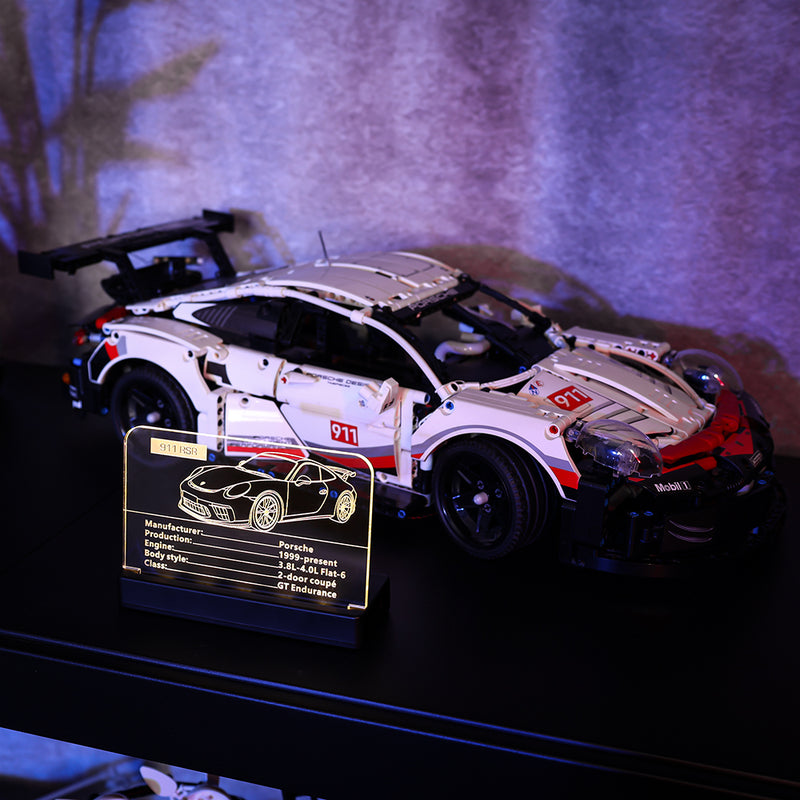 LED Light Acrylic Nameplate for Porsche 911 RSR