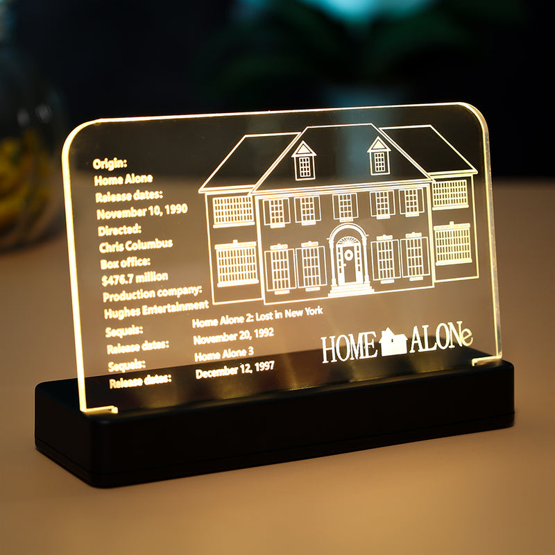 LED Light Acrylic Nameplate for LEGO Ideas Home Alone