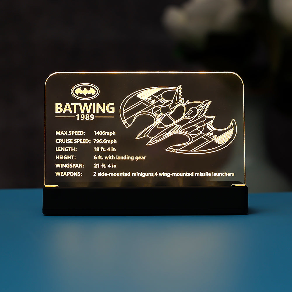 LED Light Acrylic Nameplate for 1989 Batwing #76161