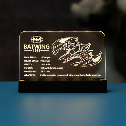 LED Light Acrylic Nameplate for 1989 Batwing #76161