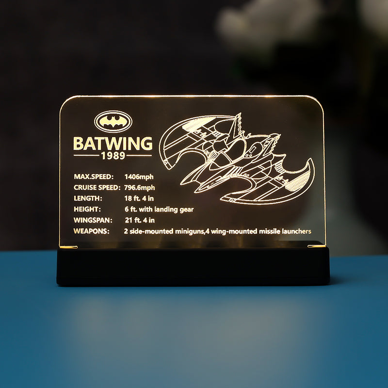LED Light Acrylic Nameplate for 1989 Batwing