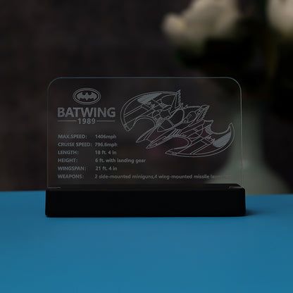 LED Light Acrylic Nameplate for 1989 Batwing #76161
