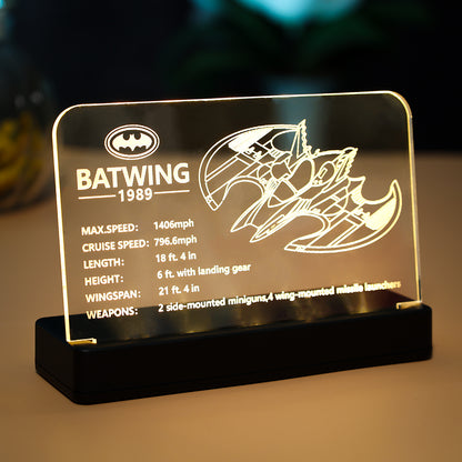 LED Light Acrylic Nameplate for 1989 Batwing #76161