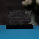 LED Light Acrylic Nameplate for Back to the Future Time Machine