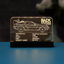 LED Light Acrylic Nameplate for Back to the Future Time Machine
